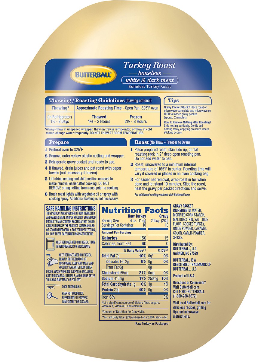 slide 6 of 13, Butterball White & Dark Meat Frozen Boneless Turkey Roast, 48 oz