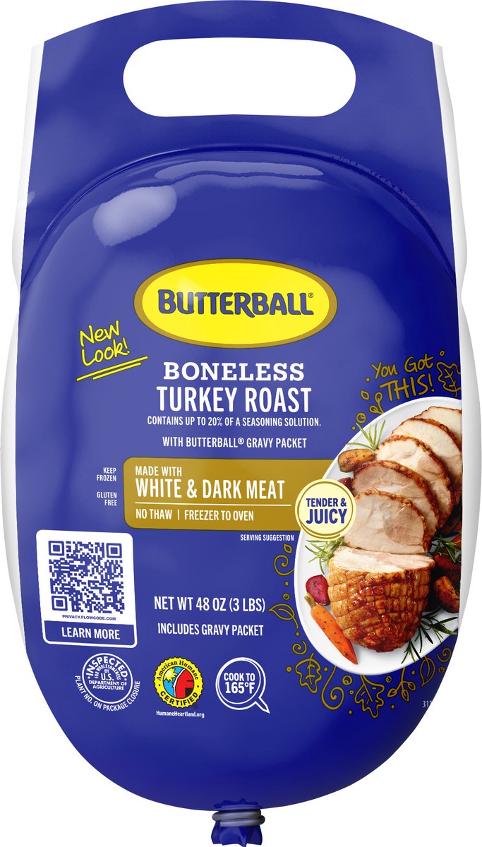 slide 1 of 13, Butterball All Natural Frozen Turkey Breast Roast, Dark Meat, 3 lbs., 48 oz