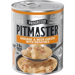 Progresso Pitmaster Sausage and Beer Cheese with Potatoes Canned Soup - 18 oz