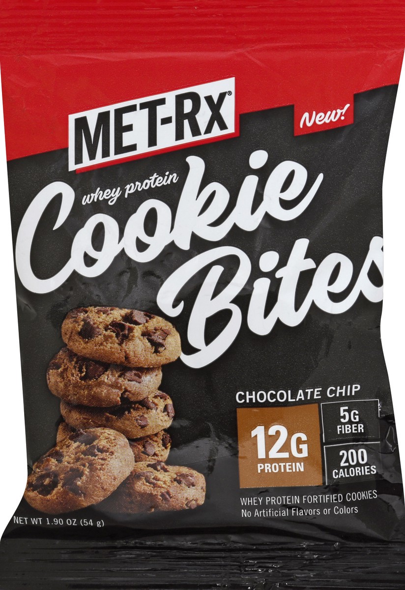 slide 5 of 5, MET-Rx Nutrition Whey Protein Cookie Bites Chocolate Chip, 1.9 oz
