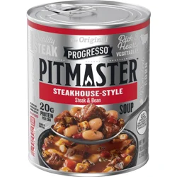Progresso Pitmaster Steakhouse Style Steak and Bean Soup, Gluten Free, 18.5 oz