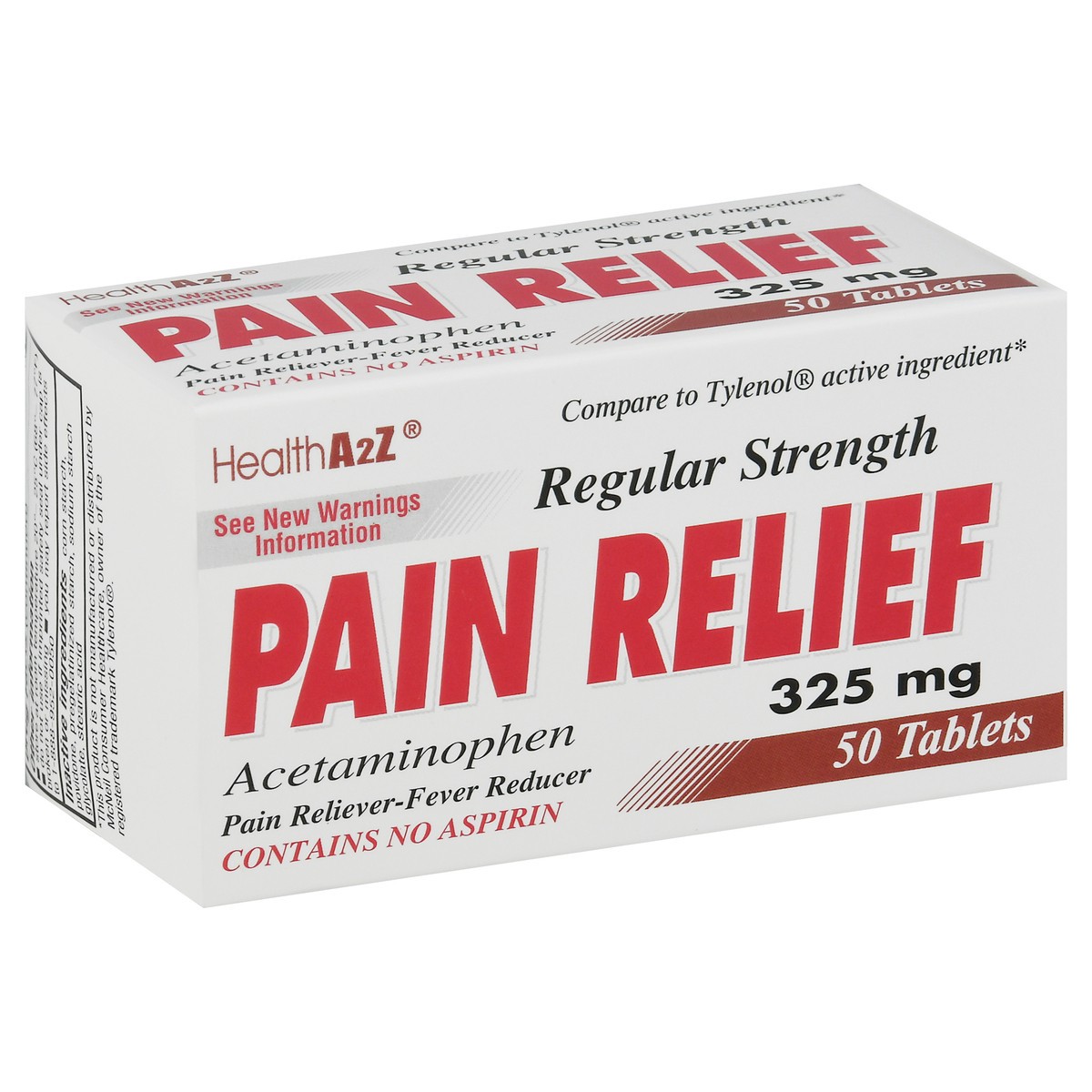 slide 2 of 9, HealthA2Z Tabs Regular Strength 325 mg Pain Relief 50 ea, 50 ct