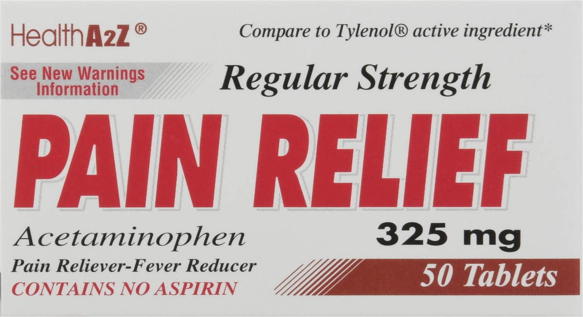 slide 6 of 9, HealthA2Z Tabs Regular Strength 325 mg Pain Relief 50 ea, 50 ct