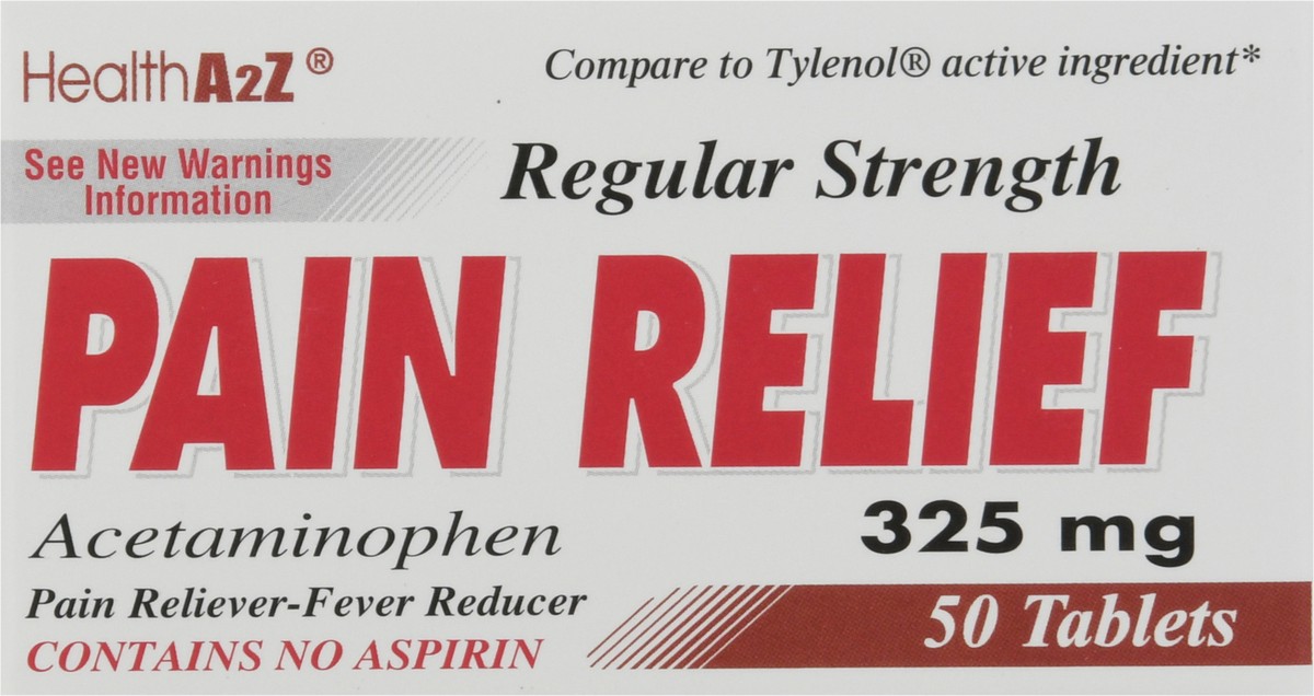 slide 9 of 9, HealthA2Z Tabs Regular Strength 325 mg Pain Relief 50 ea, 50 ct