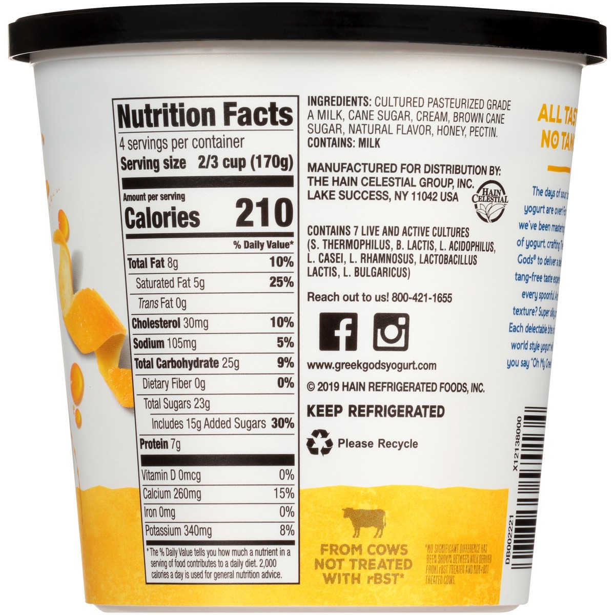 slide 5 of 10, The Greek Gods Greek Gods Honey Lemon Yogurt, 24 oz