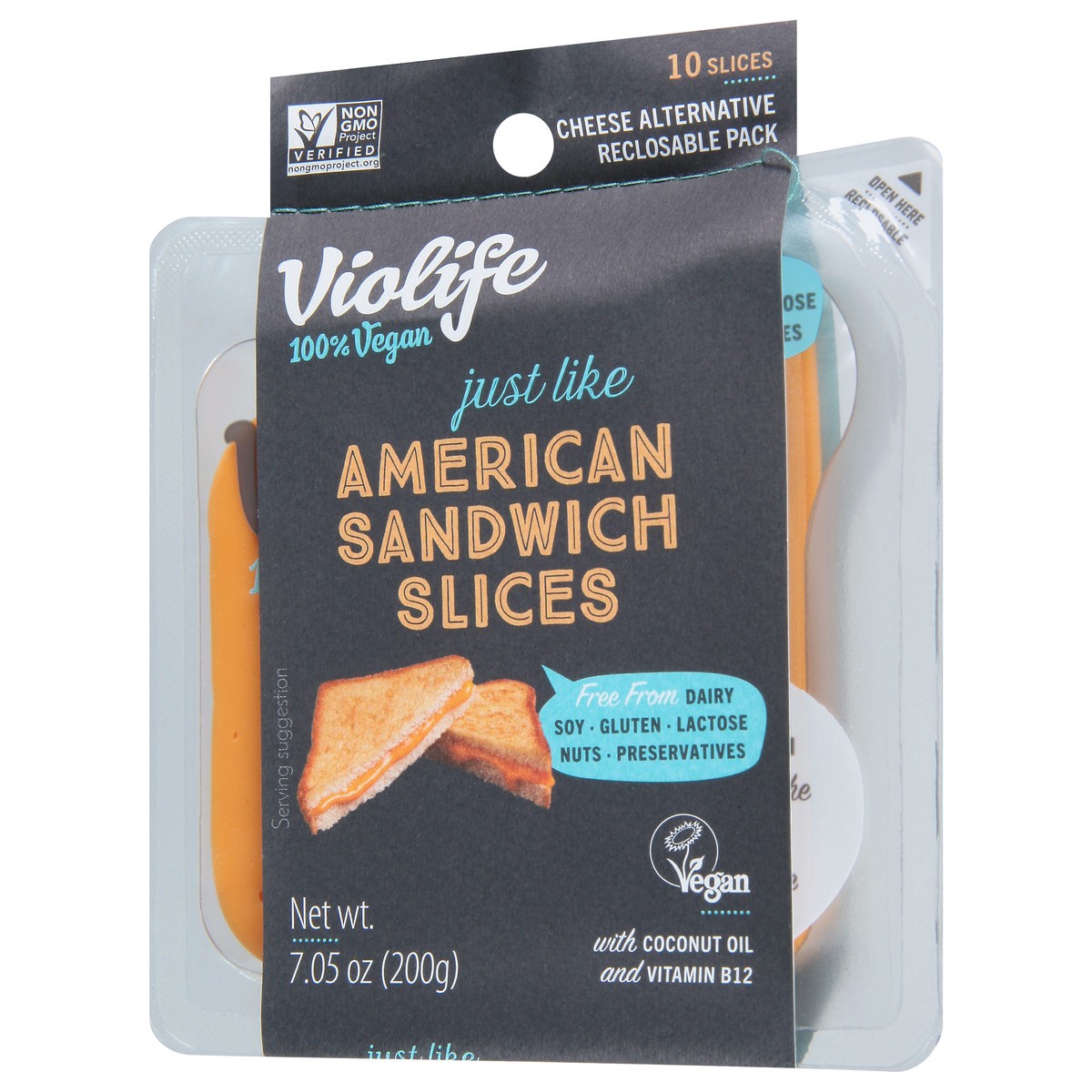 slide 6 of 9, Violife Just like American Cheese Slices, Dairy-Free Vegan, Plastic Pack - 7.05 oz, 7.05 oz
