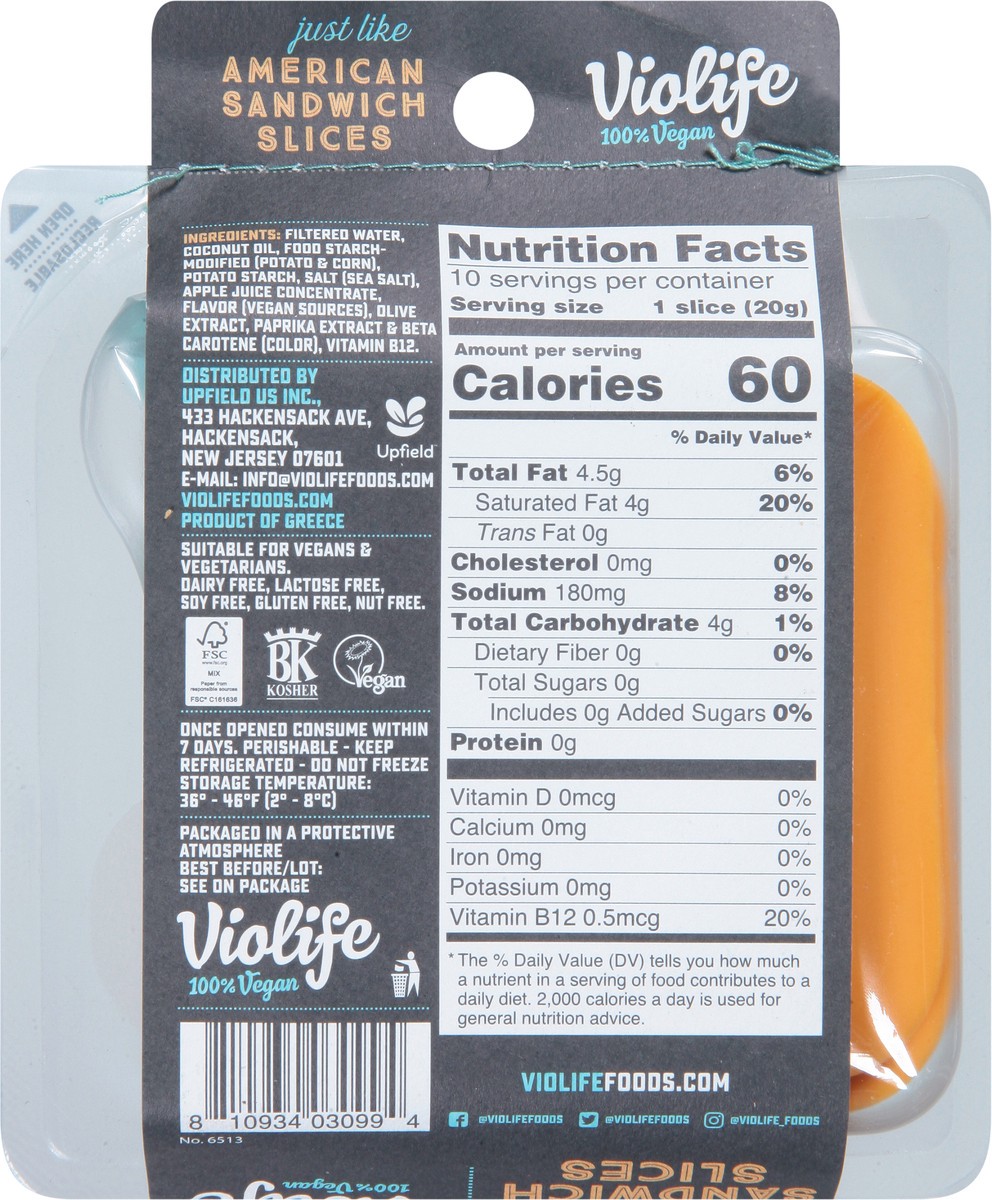slide 2 of 9, Violife Just like American Cheese Slices, Dairy-Free Vegan, Plastic Pack - 7.05 oz, 7.05 oz