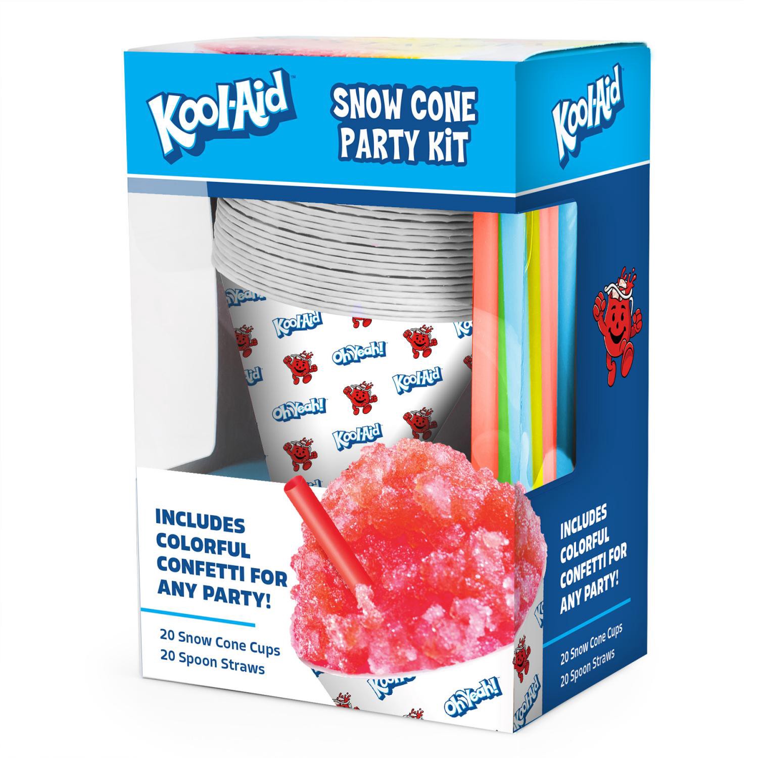 slide 1 of 2, KOOL AID Kool-Aid Snow Cone Cups & Spoon Straws Kit, 20ct, 20 ct