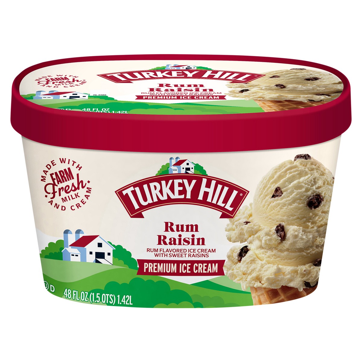 slide 1 of 2, Turkey Hill Rum Raisin, 48 fl oz