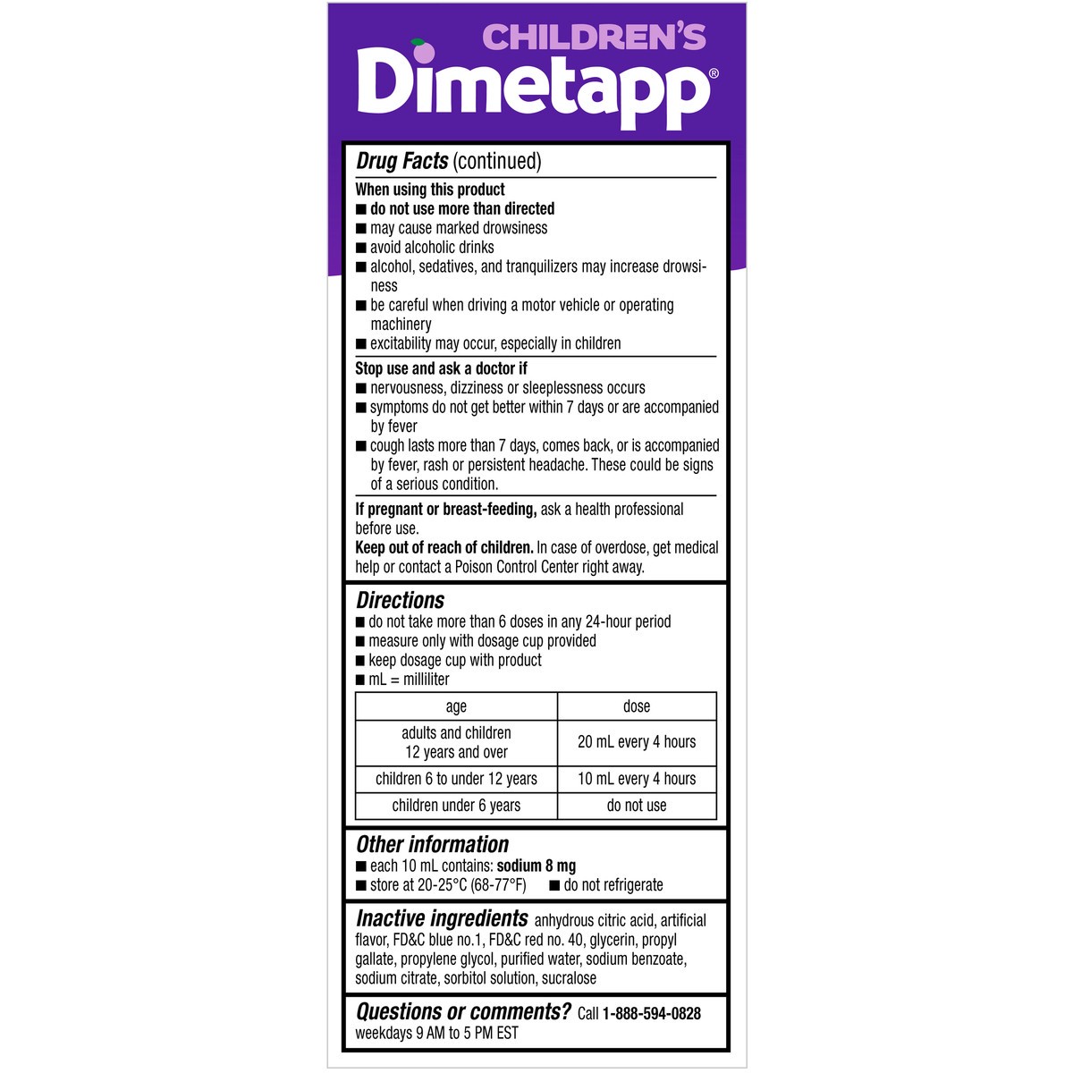slide 3 of 7, Dimetapp Children's Dimetapp Nighttime Cold & Congestion, Grape Flavor, 4.1 ct