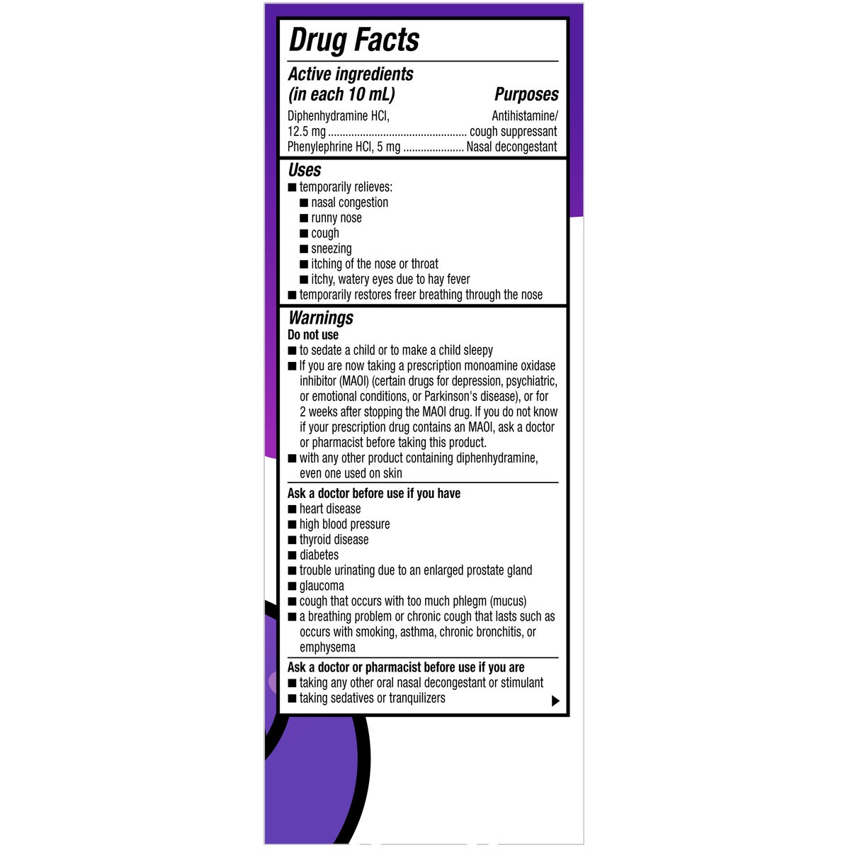 slide 6 of 7, Dimetapp Children's Dimetapp Nighttime Cold & Congestion, Grape Flavor, 4.1 ct