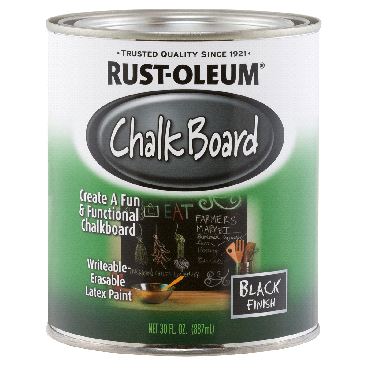 slide 1 of 5, Rust-Oleum Specialty Chalkboard Brush-On Paint - 206540, Quart, Black, 30 fl oz