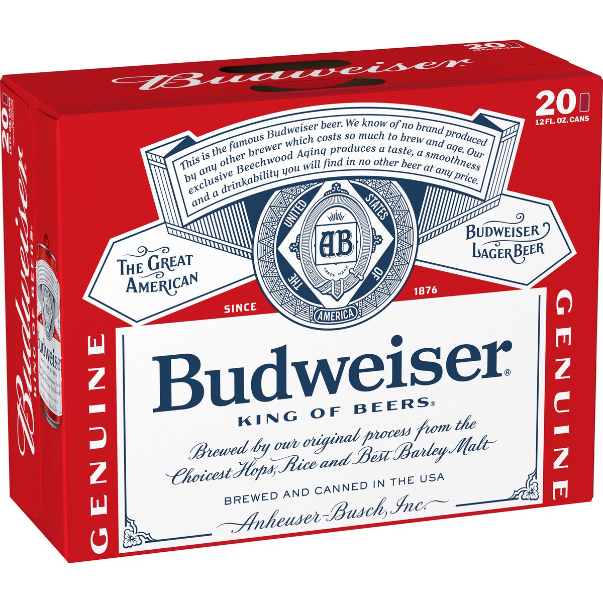 slide 2 of 2, Budweiser Beer, 20 ct