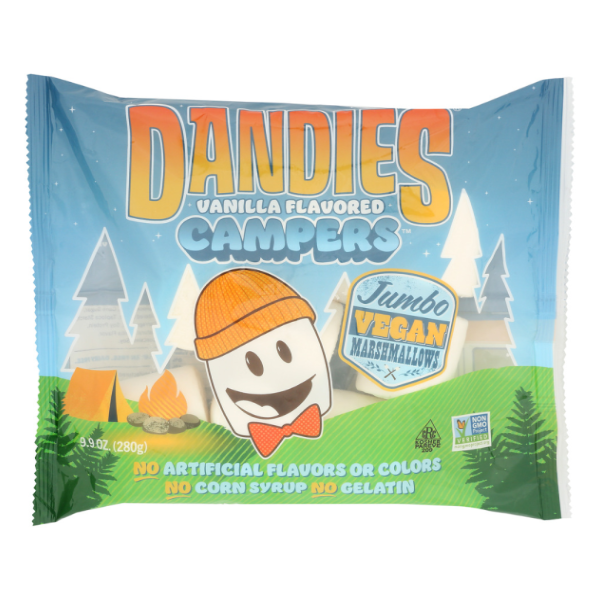 slide 1 of 1, Dandies Campers Vegan Vanilla Flavored Marshmallows Jumbo 9.9 oz, 9.9 oz