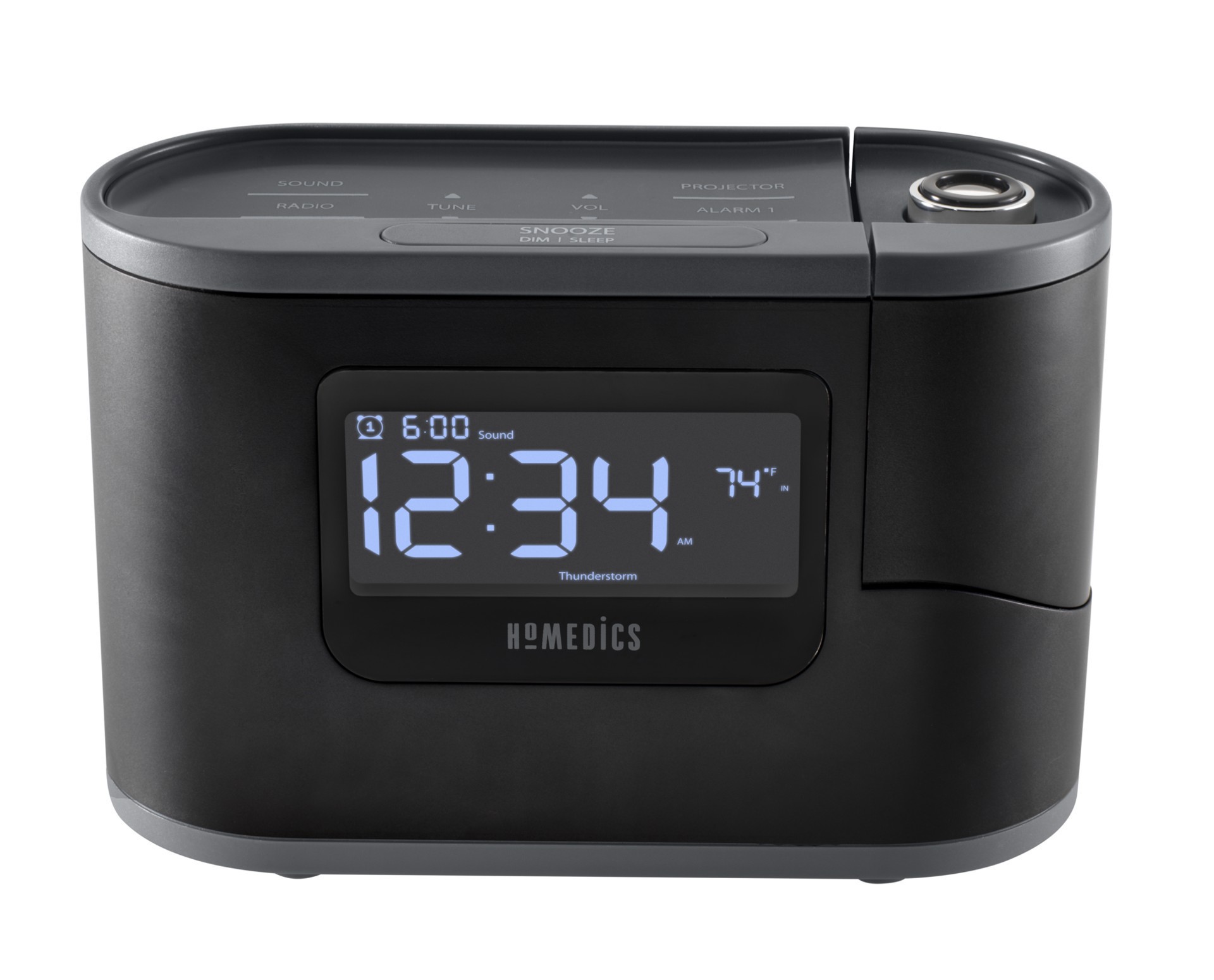 slide 1 of 5, HoMedics Homedics Recharged Alarm Clock & White Noise Sound Machine, 1 ct