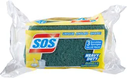 S.O.S. Heavy Duty Scrubber Sponge, 3 Count