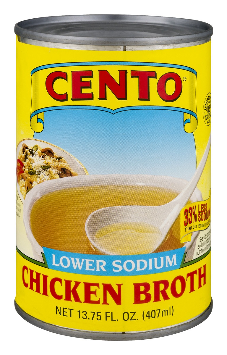 slide 1 of 1, Cento Lower Sodium Chicken Broth, 13.8 fl oz