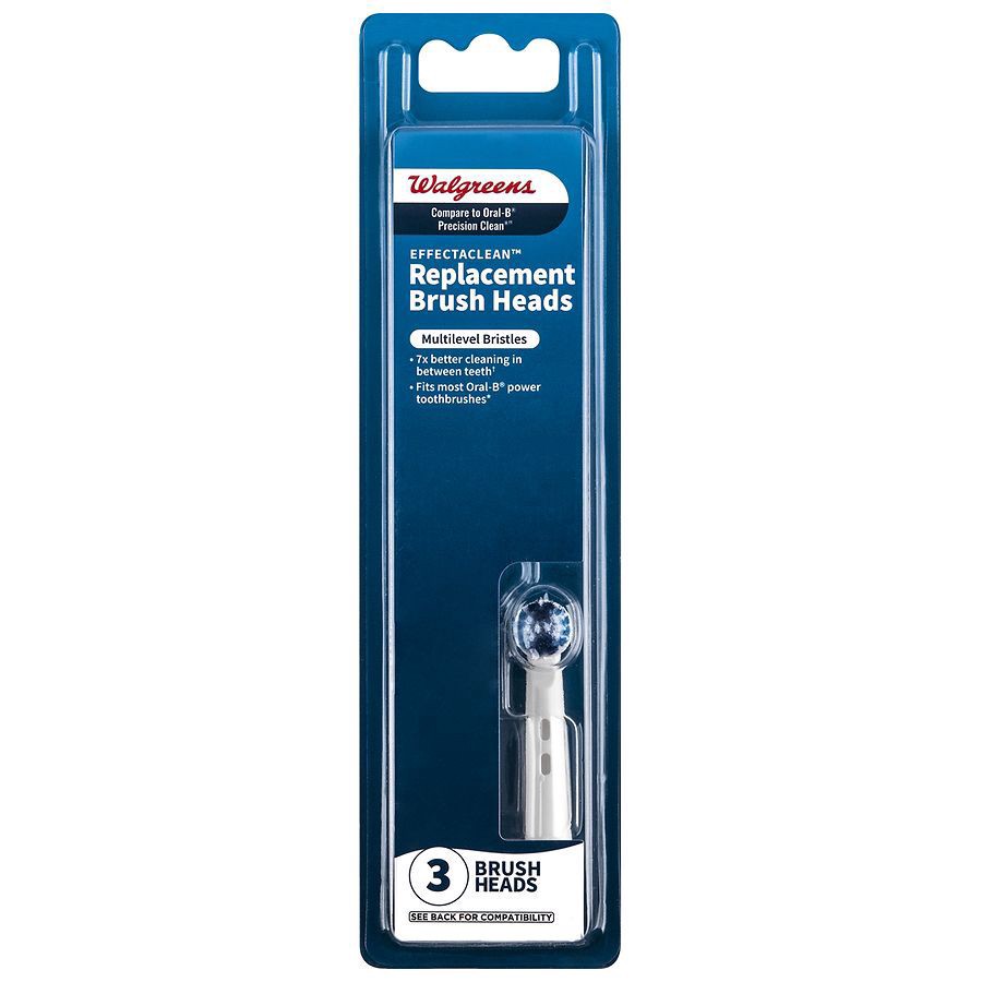 slide 1 of 5, Walgreens Effecta Clean Replacement Brush Heads, 3 ct