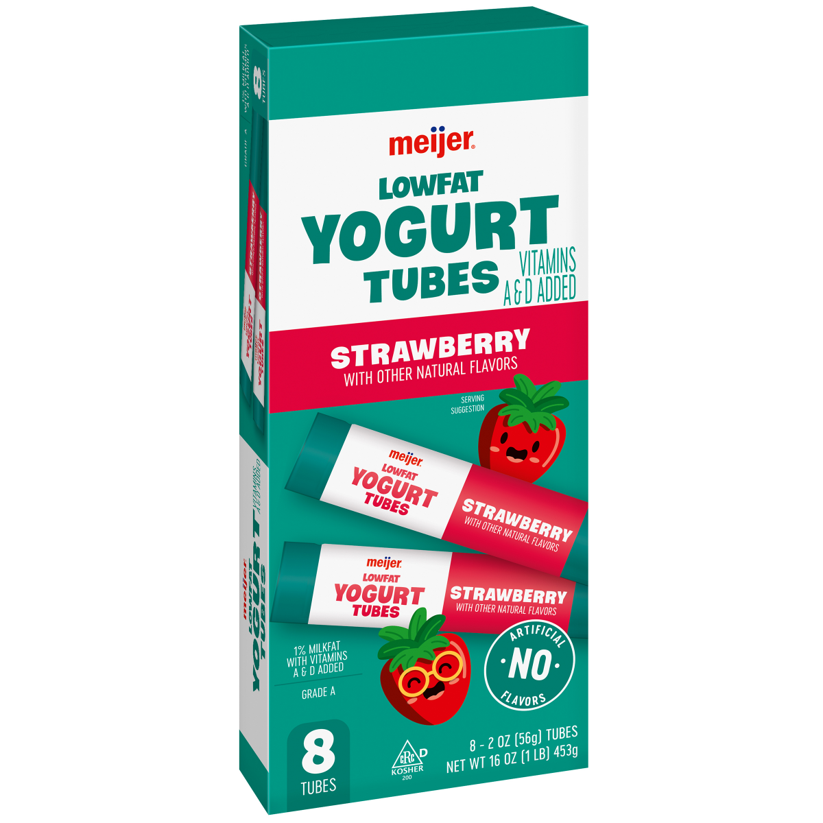 slide 11 of 21, Meijer Low Fat Yogurt Tubes, Strawberry, 8 ct, 8 ct