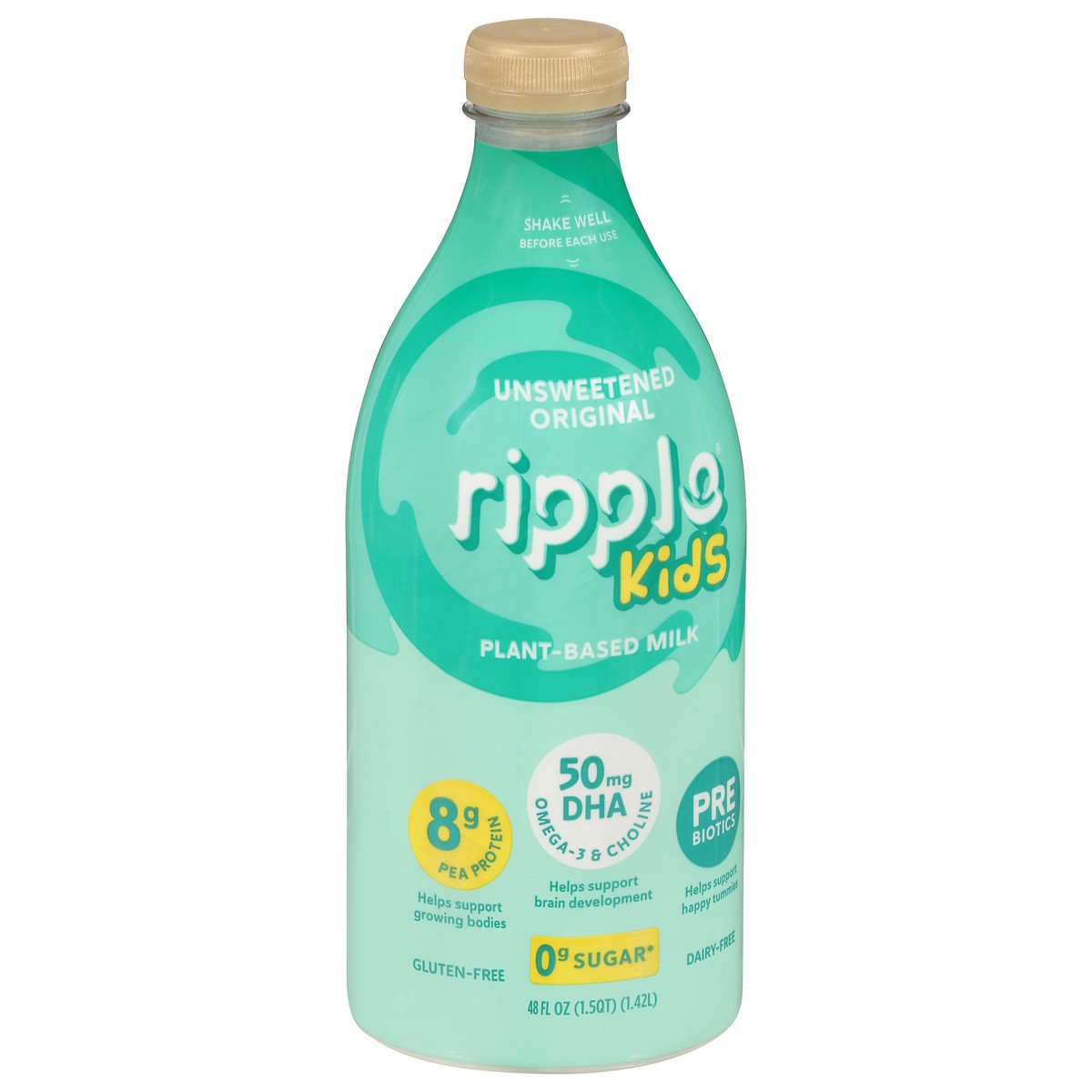 slide 5 of 9, Ripple Kids Dairy-Free Plant-Based Unsweetened Original Milk 48 fl oz, 48 fl oz