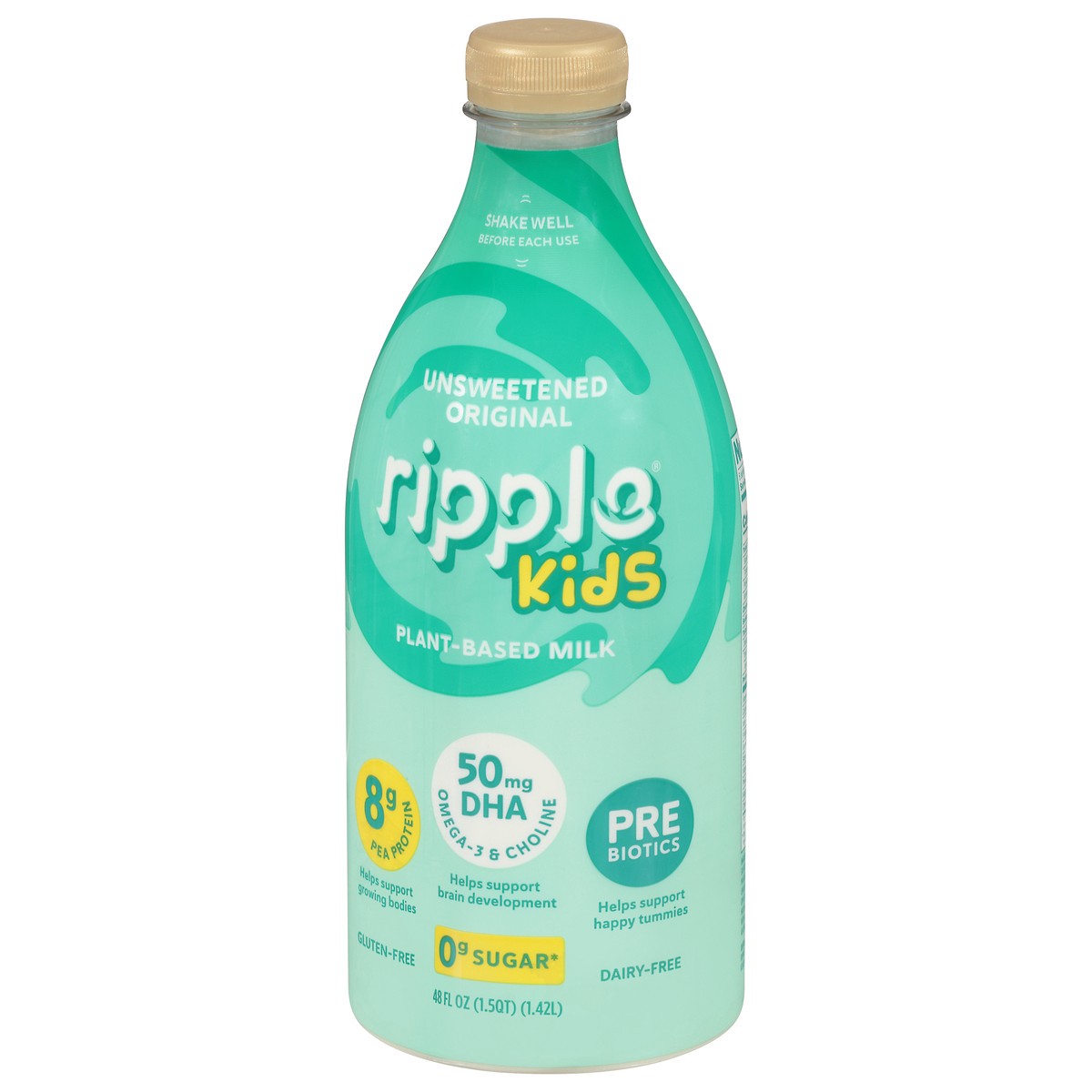 slide 3 of 9, Ripple Kids Dairy-Free Plant-Based Unsweetened Original Milk 48 fl oz, 48 fl oz