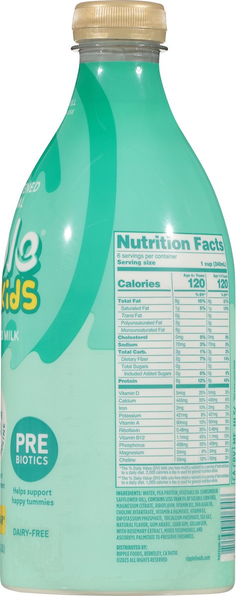 slide 6 of 9, Ripple Kids Dairy-Free Plant-Based Unsweetened Original Milk 48 fl oz, 48 fl oz