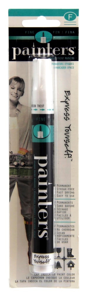 slide 1 of 1, Elmer's Painters Opaque Paint Marker, Fine Point, White, 1 ct