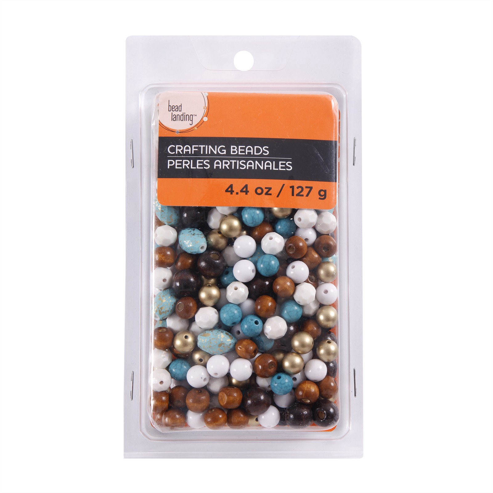 slide 2 of 3, Mixed White, Brown & Turquoise Craft Beads By Bead Landing, 10mm x 17mm