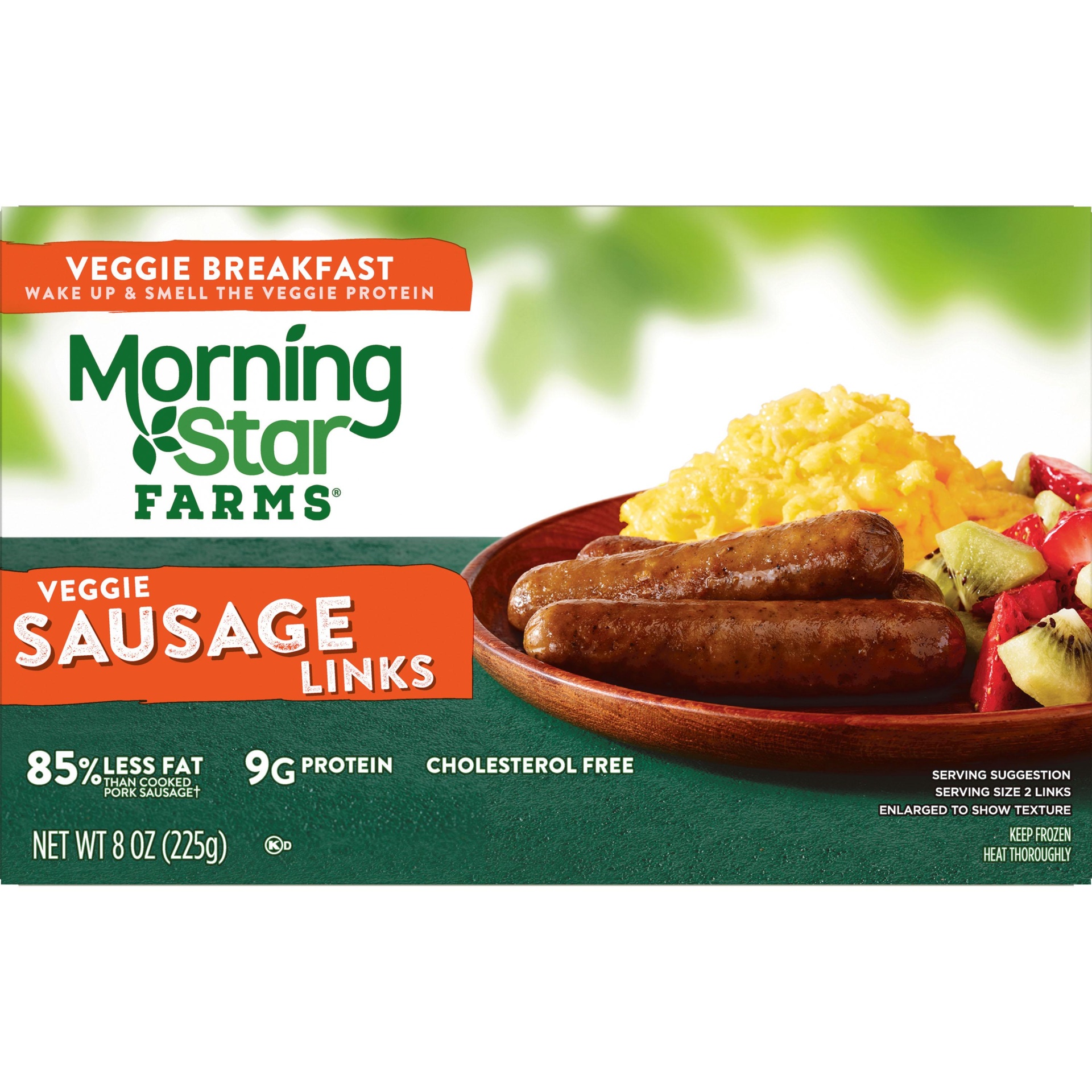 MorningStar Farms Veggie Breakfast Meatless Sausage Links, Plant Based ...