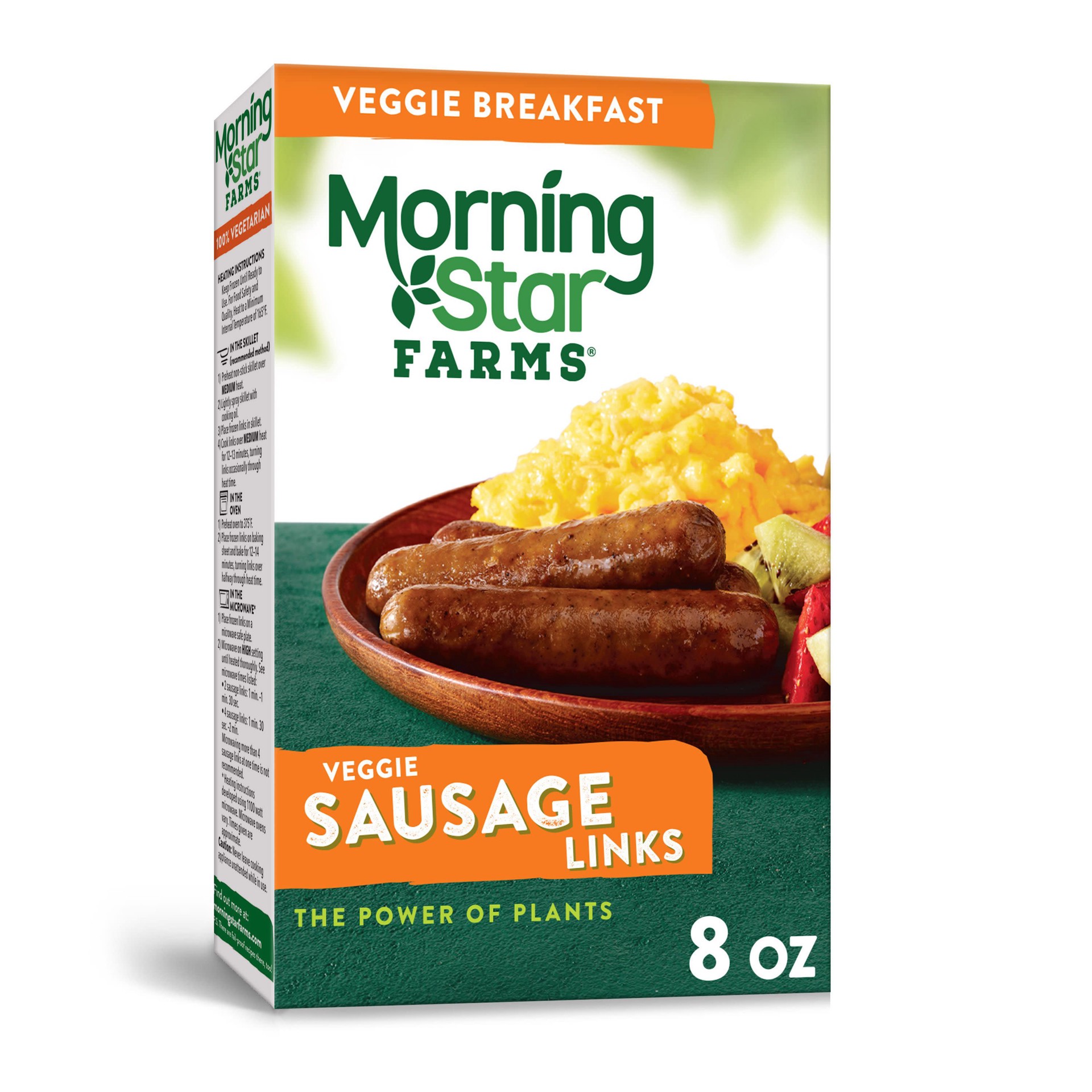 slide 1 of 5, MorningStar Farms Veggie Breakfast Meatless Sausage Links, Original, 8 oz, Frozen, 8 oz