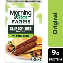 MorningStar Farms Veggie Sausage Links, Vegetarian Meat, 8oz Box