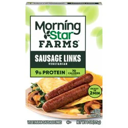 MorningStar Farms Veggie Sausage Links, Vegetarian Meat, 8oz Box