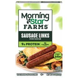 MorningStar Farms Veggie Sausage Links, Vegetarian Meat, 8oz Box