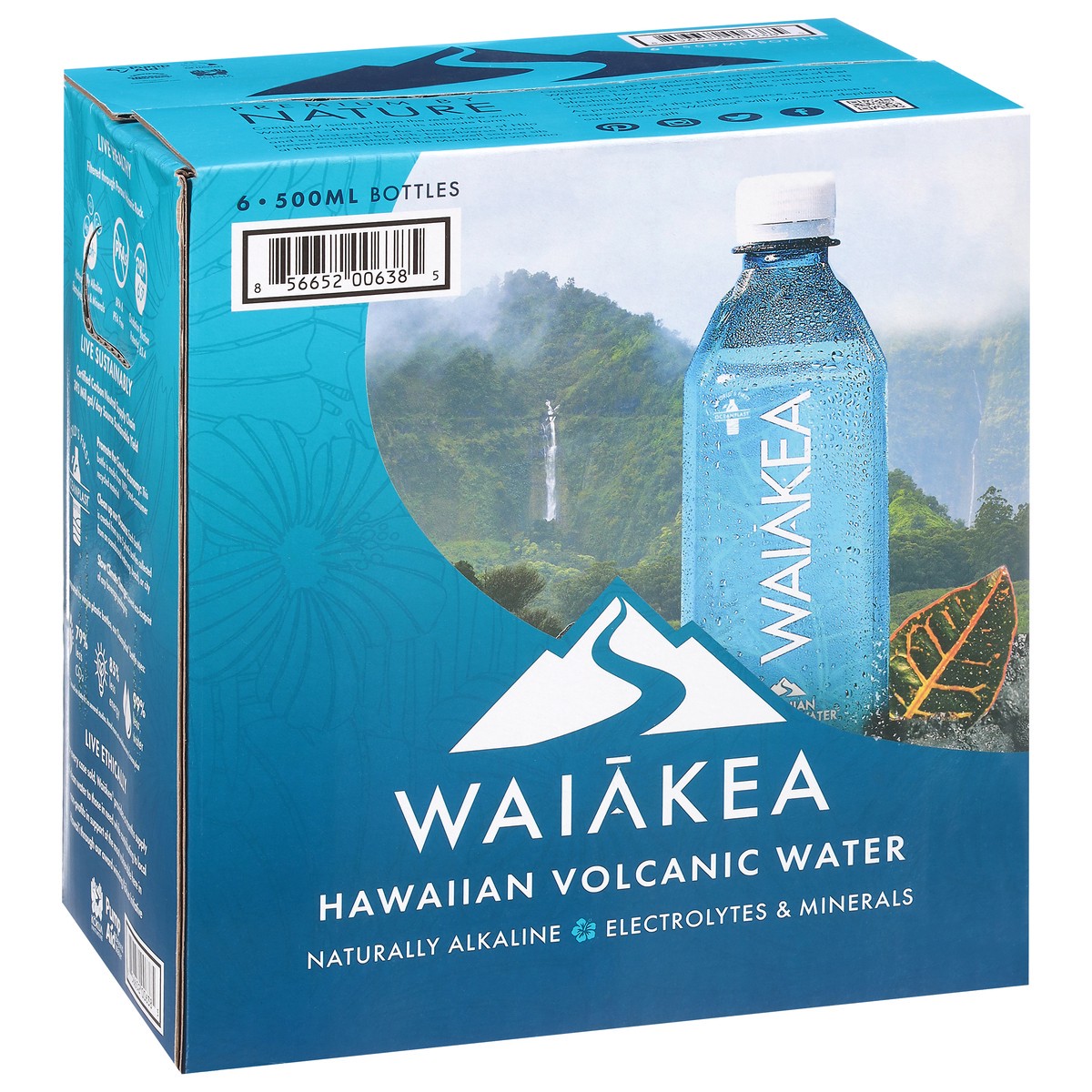 slide 3 of 4, Waiākea Hawaiian Volcanic Water 6 - 500 ml Bottles, 6 ct