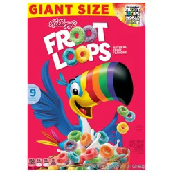 Kellogg's Froot Loops Breakfast Cereal, Kids Cereal, Family Breakfast, Giant Size, Original, 23oz Box (1 Box)