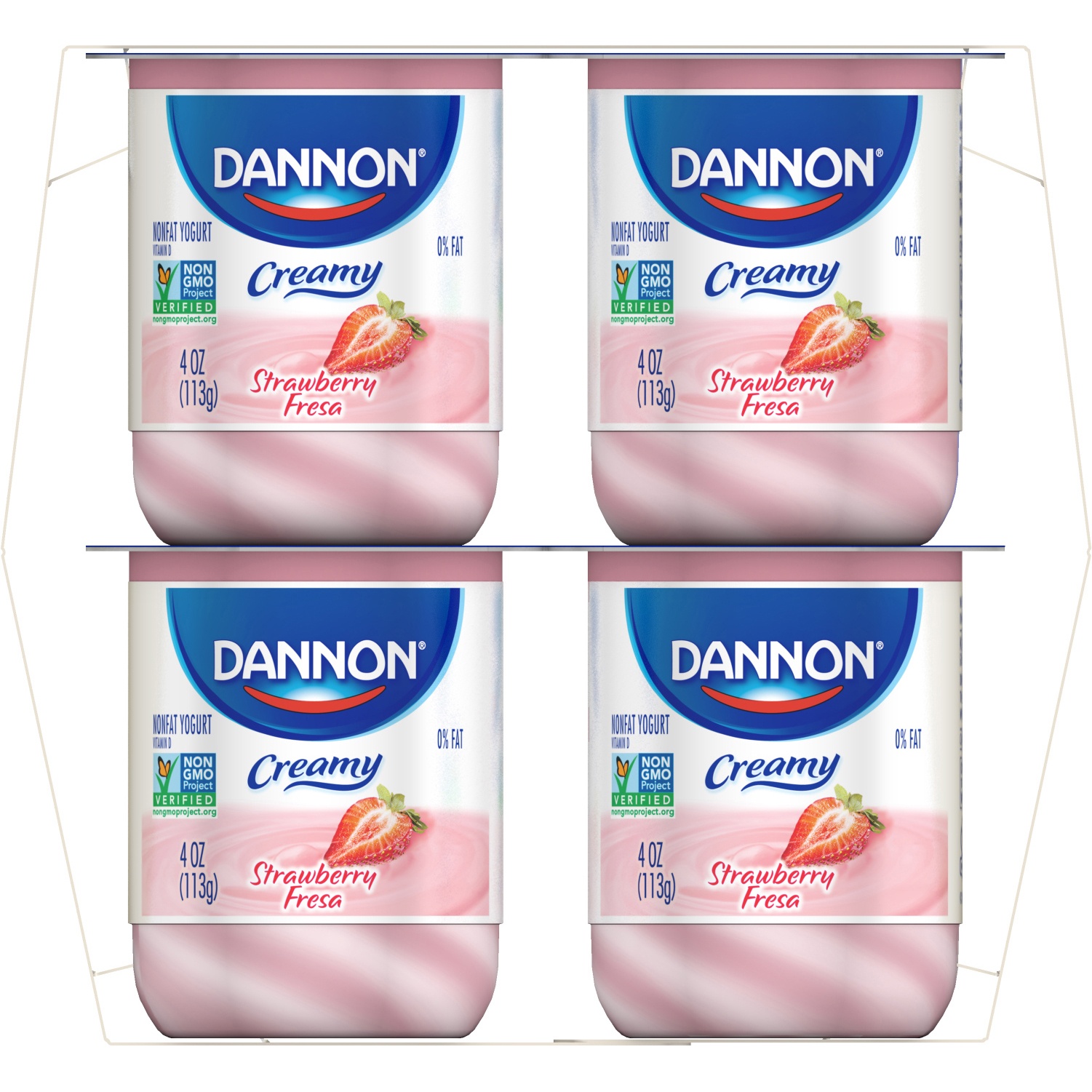 slide 3 of 5, Dannon Creamy Strawberry Fresa, 12 ct; 4 oz