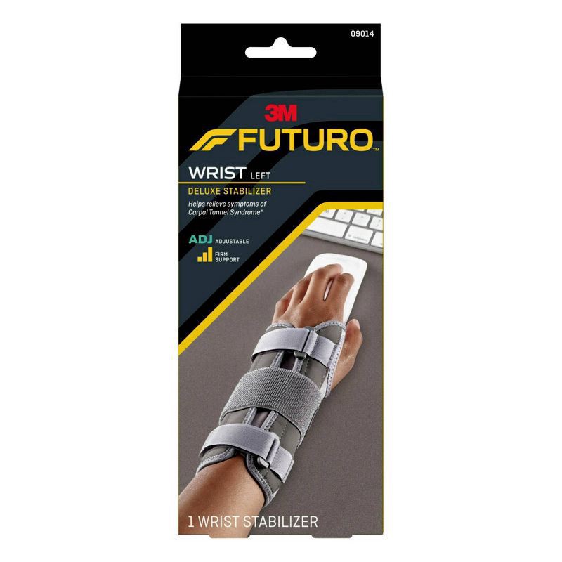 slide 1 of 5, Futuro Adjustable Deluxe Wrist Stablizer Grey Left Hand - Each, 1 ct