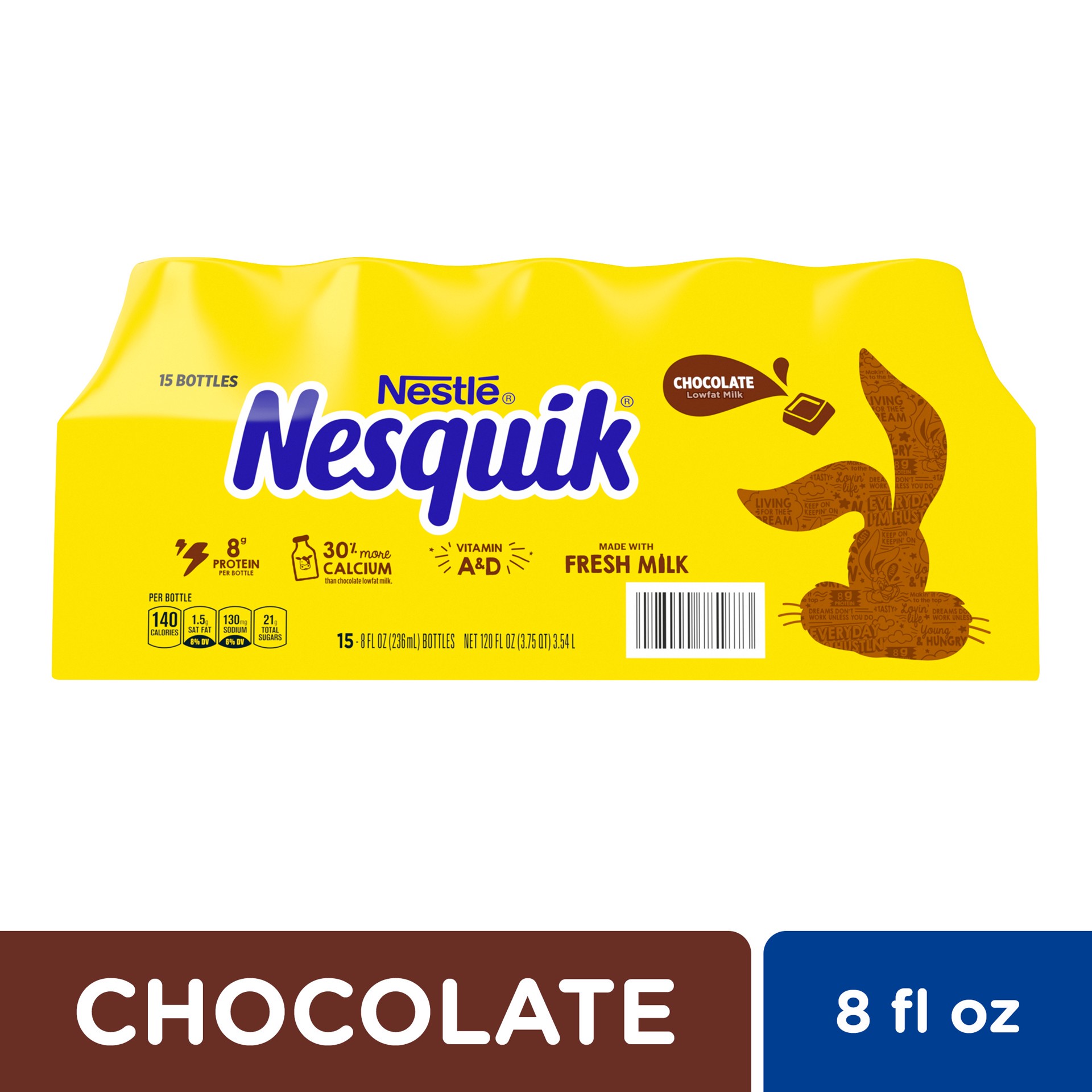 slide 1 of 9, Nesquik Chocolate Lowfat Milk, Ready to Drink, 15 ct; 8 fl oz