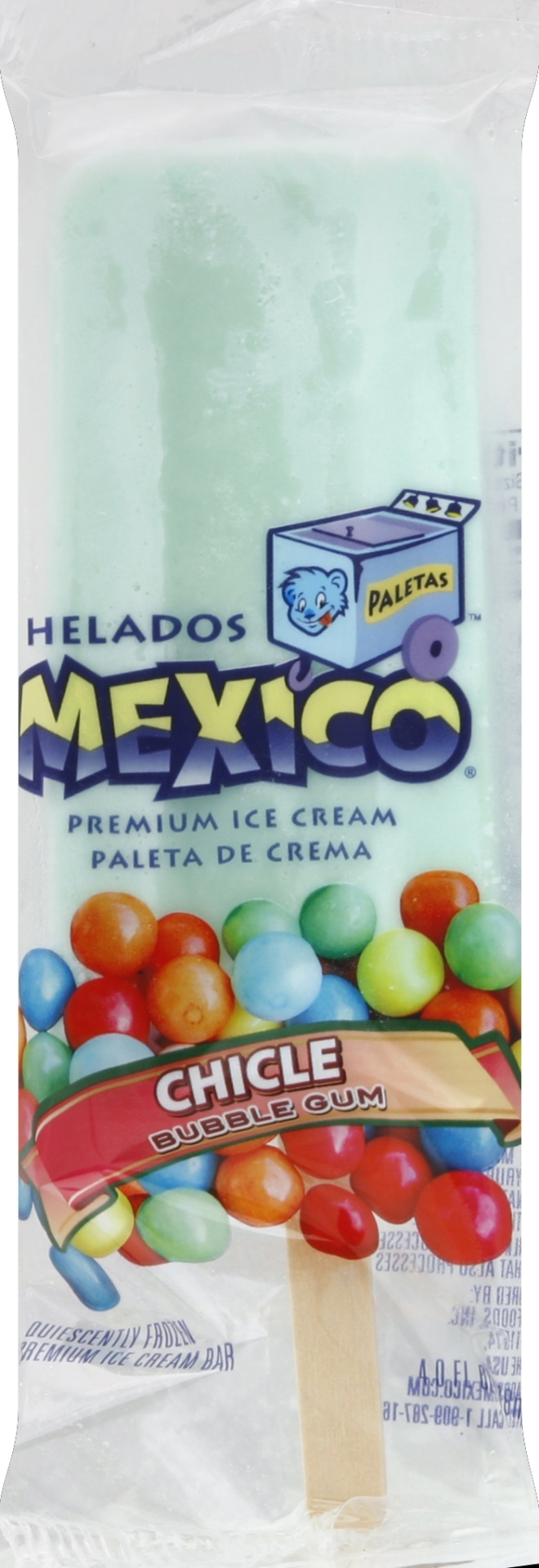 slide 1 of 5, Helados Mexico Bubble Gum Ice Cream Bar, 4 fl oz