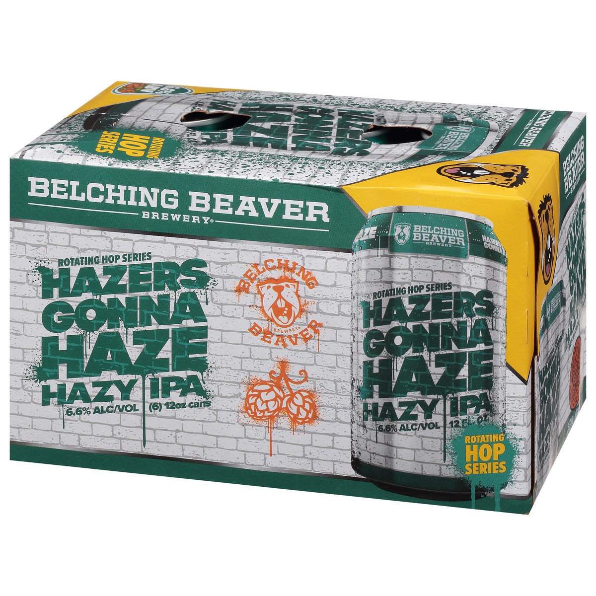 slide 7 of 9, Belching Beaver Brewery Hazy IPA Hazers Gonna Haze Beer 6 - 12 oz Cans, 6 ct; 12 oz