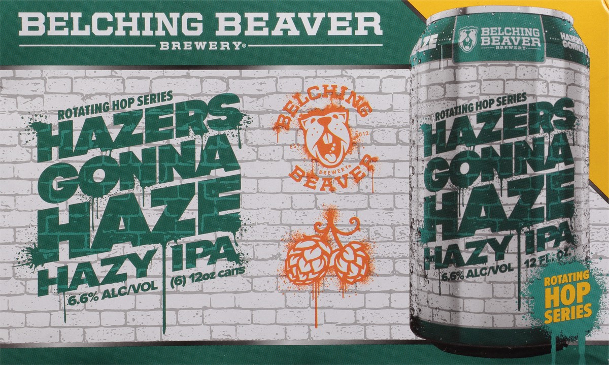 slide 9 of 9, Belching Beaver Brewery Hazy IPA Hazers Gonna Haze Beer 6 - 12 oz Cans, 6 ct; 12 oz