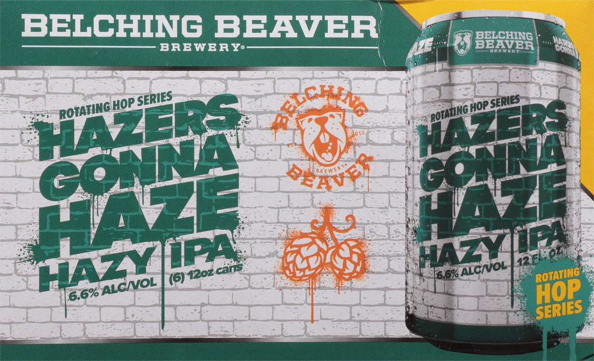 slide 3 of 9, Belching Beaver Brewery Hazy IPA Hazers Gonna Haze Beer 6 - 12 oz Cans, 6 ct; 12 oz