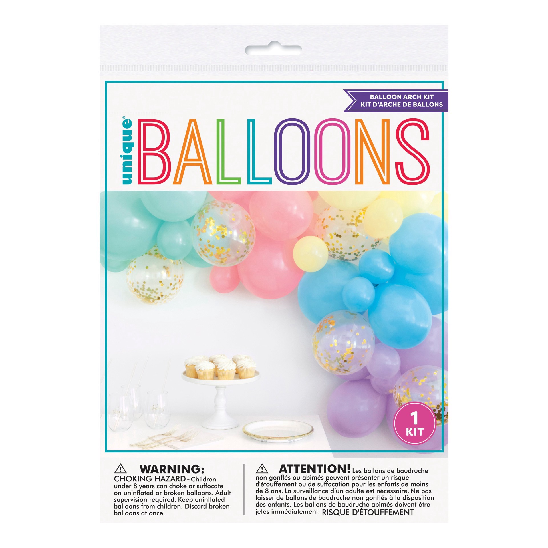 slide 1 of 1, Unique Assorted Pastel Balloon Arch Kit, 40 ct