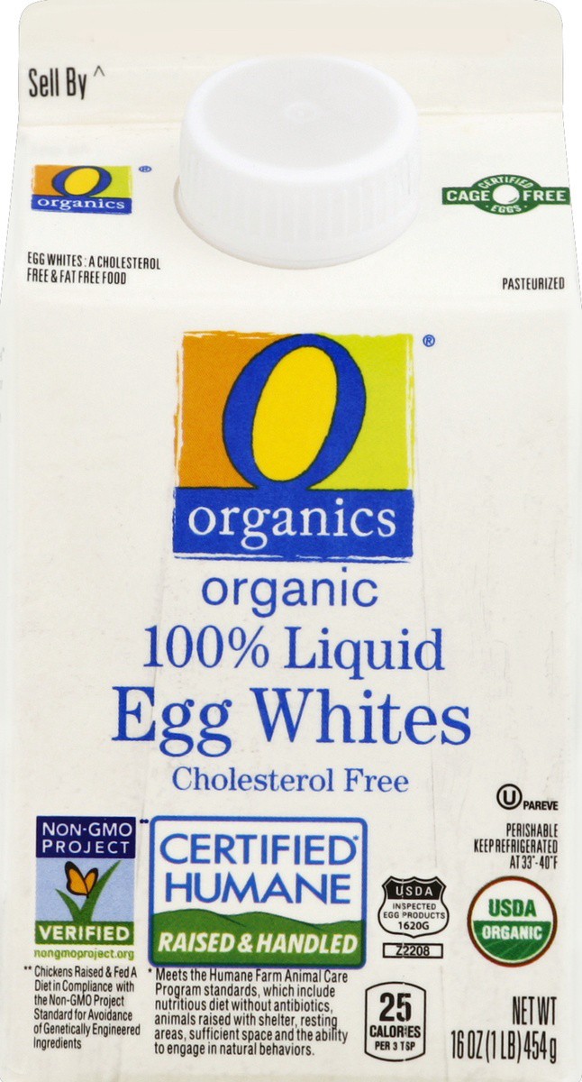 slide 2 of 4, O Organics Eggs Liquid Whites 100%, 16 oz
