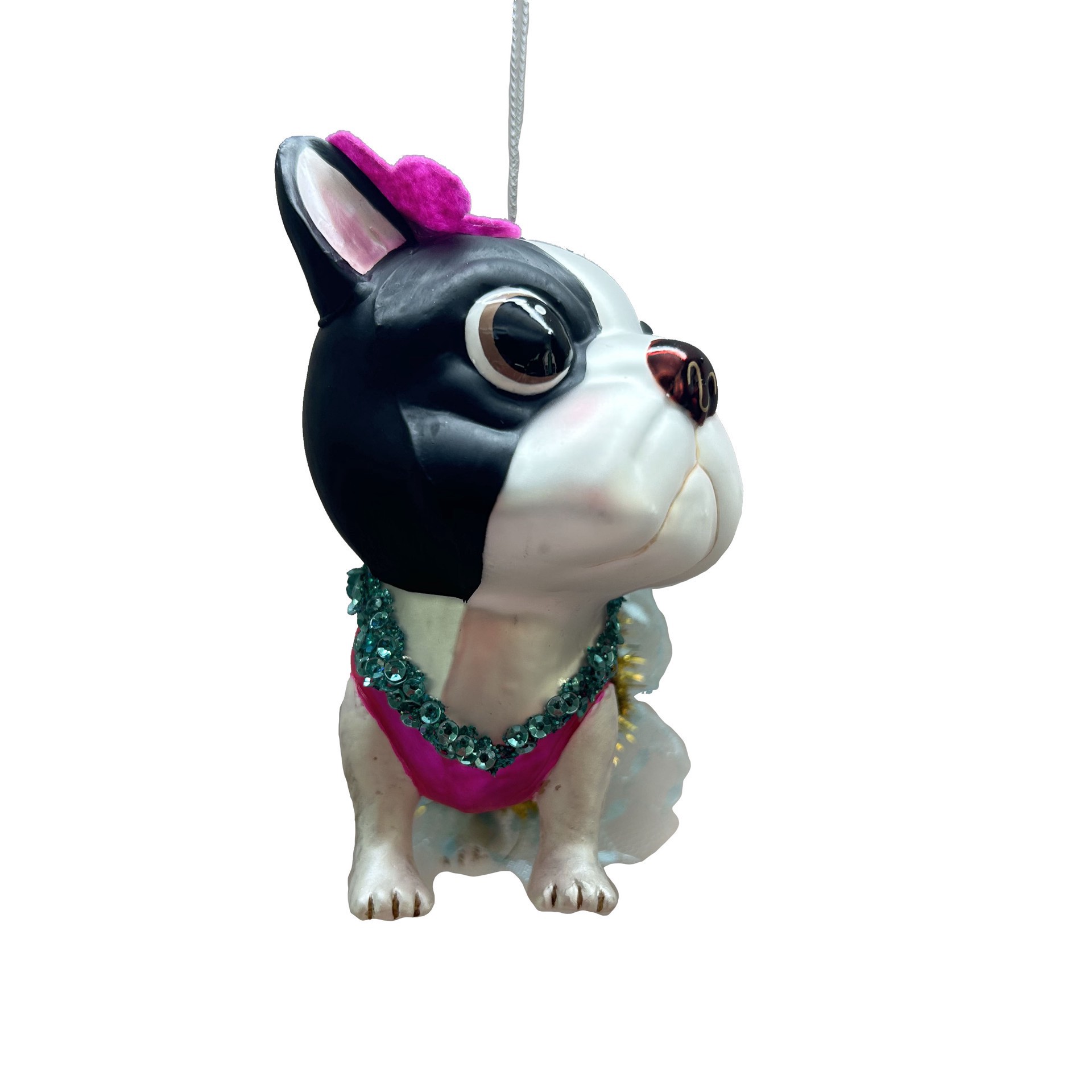 slide 2 of 3, 4" Bulldog In Tinsel Tutu Glass Ornament By Ashland, 75 in x 2 in x 4 in