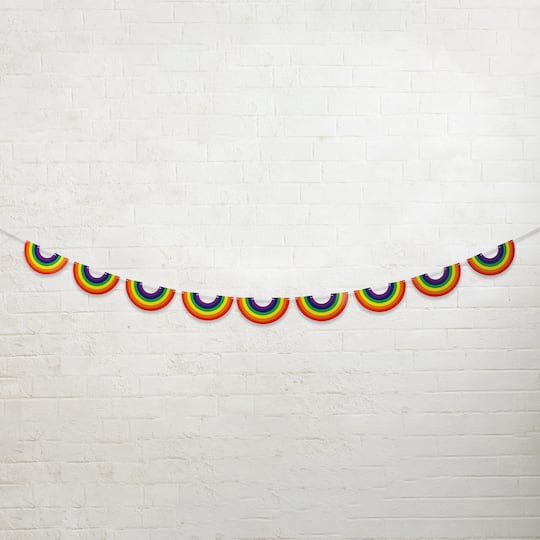 slide 1 of 3, 8ft. Rainbow Paper Garland By Celebrate It, 8 ft