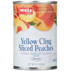 Weis Quality Yellow Cling Sliced Peaches in Water Canned Fruit