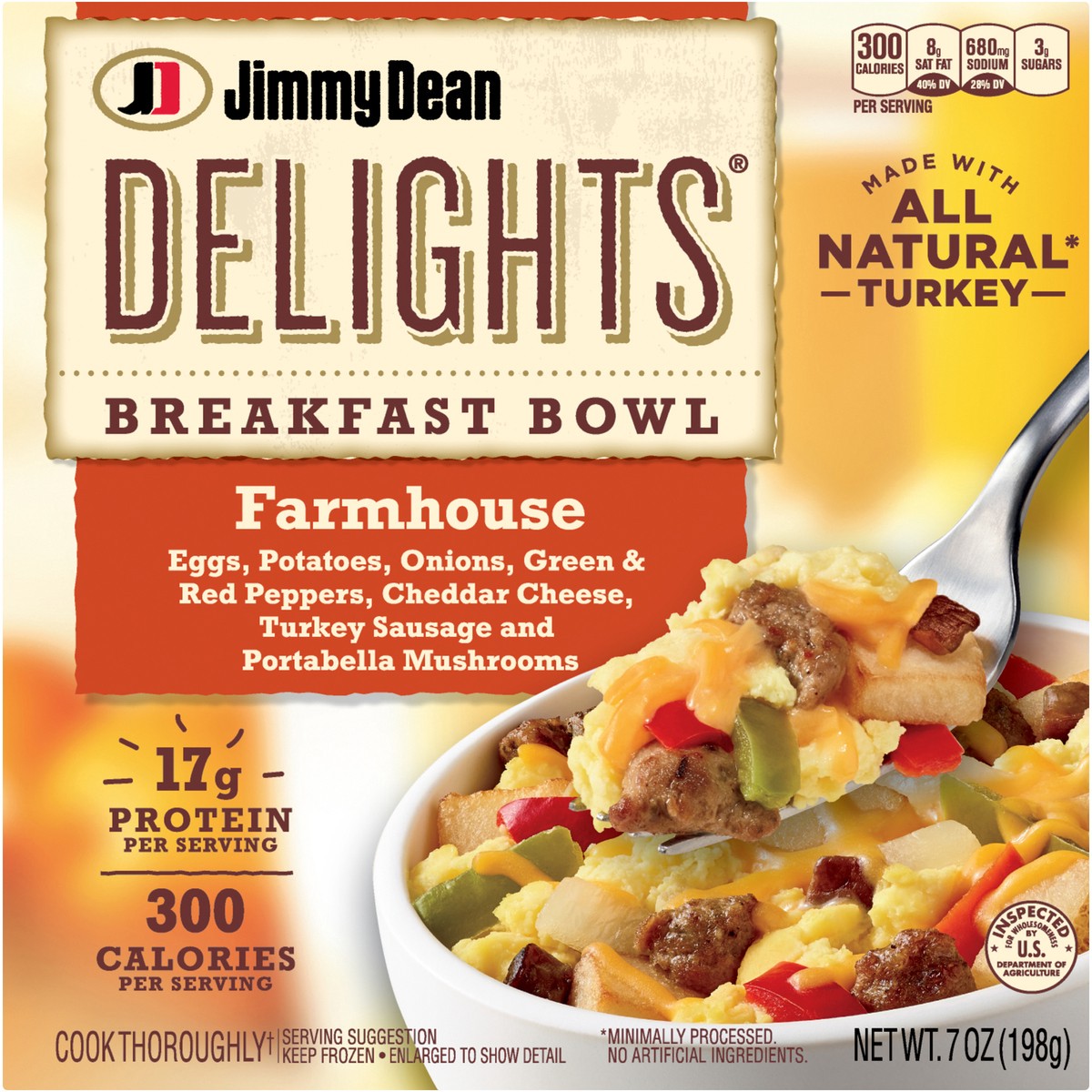 slide 7 of 12, Jimmy Dean Delights Farmhouse Breakfast Bowl, Frozen, 7 oz Bowl, 198.45 g