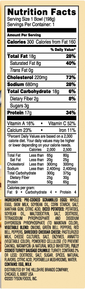 slide 5 of 12, Jimmy Dean Delights Farmhouse Breakfast Bowl, Frozen, 7 oz Bowl, 198.45 g