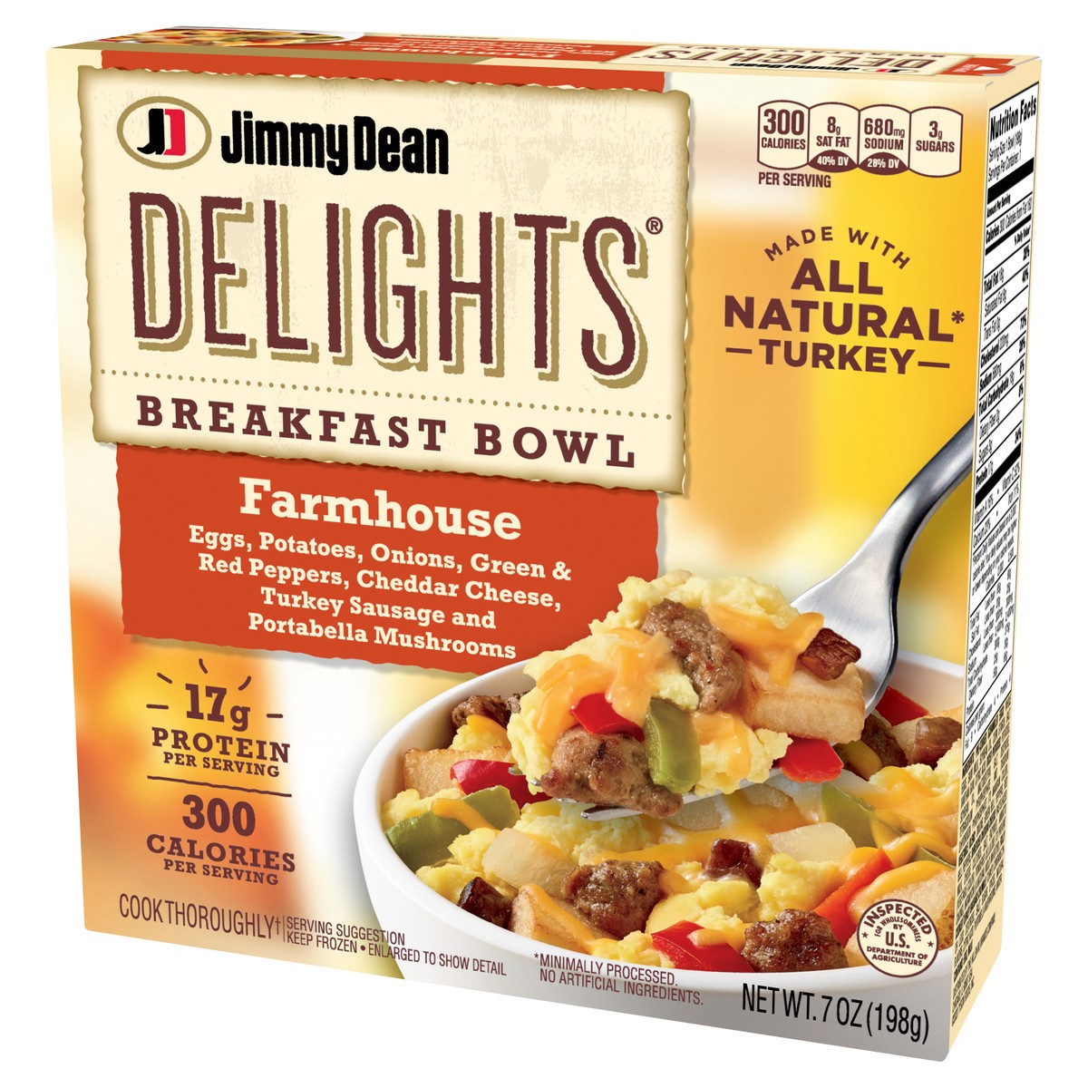 slide 3 of 12, Jimmy Dean Delights Farmhouse Breakfast Bowl, Frozen, 7 oz Bowl, 198.45 g